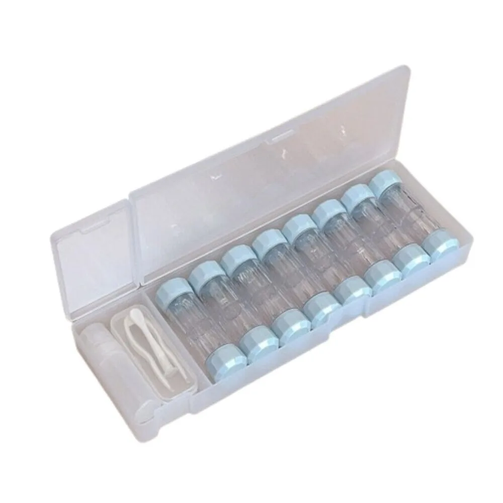 Stylish Portable Colored Contact Lens Case Set - 8-Piece Travel Container
