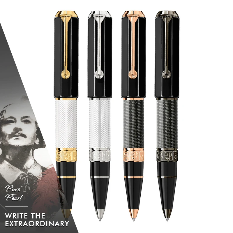 PPS Premier Quality 1:1 Luxury Detail Writer William Shakespeare MB Ballpoint Pen Monte Stationery With Serial Number 6836/9000 photographing shakespeare