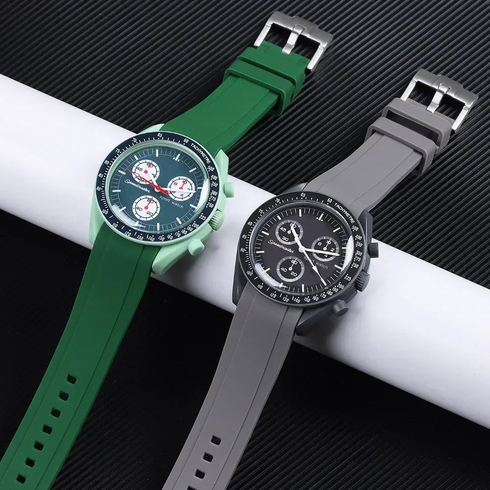 Cinturino In Gomma Per Omega Per Swatch Per Serie Pianeta Co-Branded Per Cinturino Curvo Luna Cinturino In Silicone 20Mm Bracciale Sportivo Uomo Donna