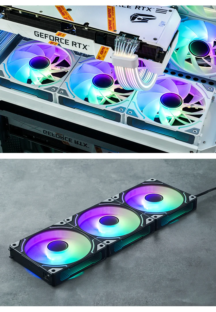 ZL-120 3 IN 1 ARGB PC Case Fan 120mm 4PIN PWM Temperature Control 3PIN ARGB CPU