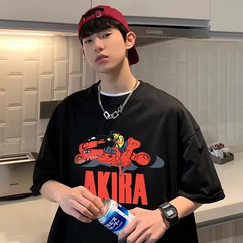 

23SS New Style Vintage Akira T-shirt Men Women Oversize Washed Tee Tops T Shirt Mon Compte