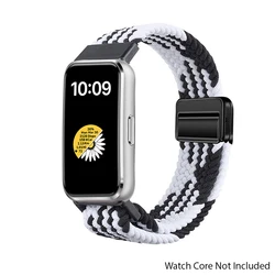 Braided Nylon Strap with Magnetic Buckle - Adjustable and Comfortable Watchband - Huawei 11Pro (BW)