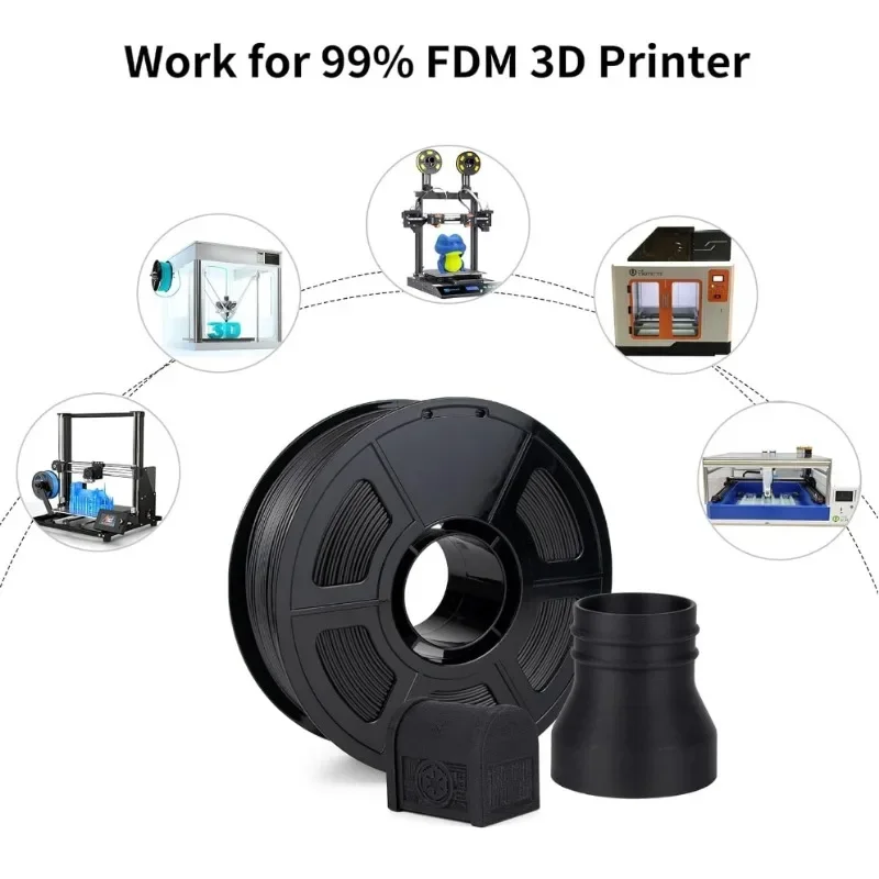 ABS 탄소 섬유 필라멘트, 고강도, 내열성, 경량, ABS-CF 3D 프린터 필라멘트, 1kg/0.25kg 스풀, 블랙, 1.75mm