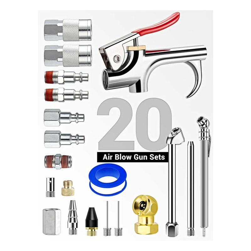 WCS-20 Piece Air Tool Kit Air Compressor Kit Air Tools With 1/4 Inch NPT Quick Connect Couplers Compressor Accessories