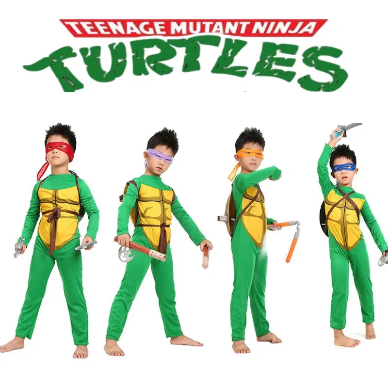 

Teenage Mutant Ninja Turtles Child Bodysuit Costume TMNT Masquerade Performance Donatello Cosplay Costume For Kid Birthday Gift