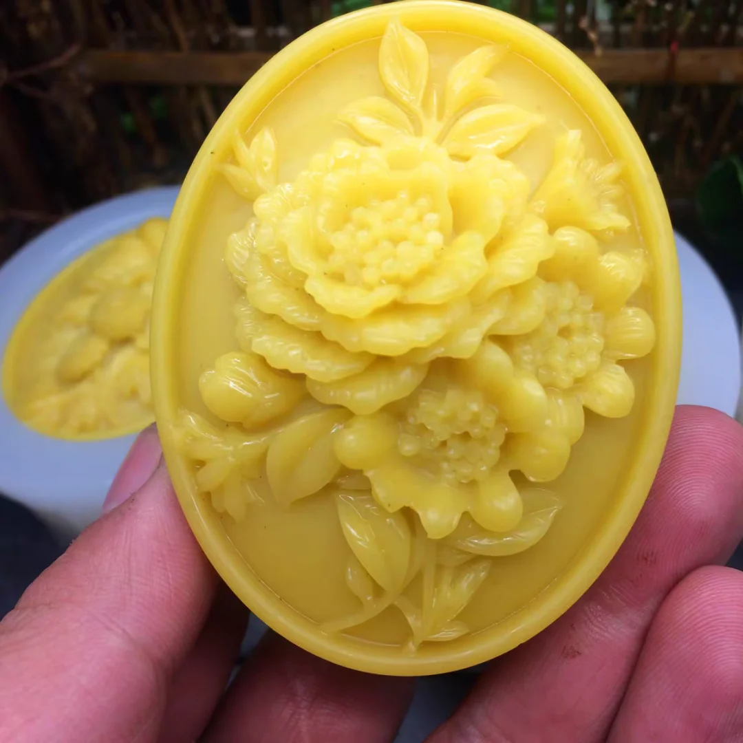 Oval Flower Relief Soap Handmade Silicone Mold DIY Self-made Candle Gypsum Decoration Moulds
