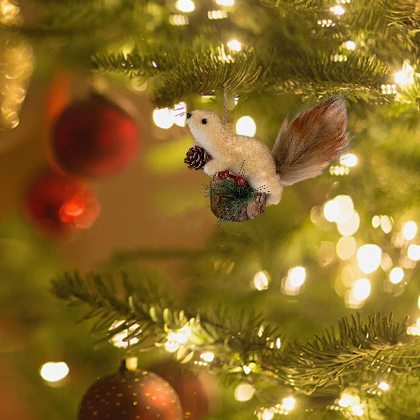 Christmas Stuffed Squirrels Bulk 5 Inch Small Plush Squirrels Toys Christmas Tree Ornaments Gifts Birthday Party Favors 2