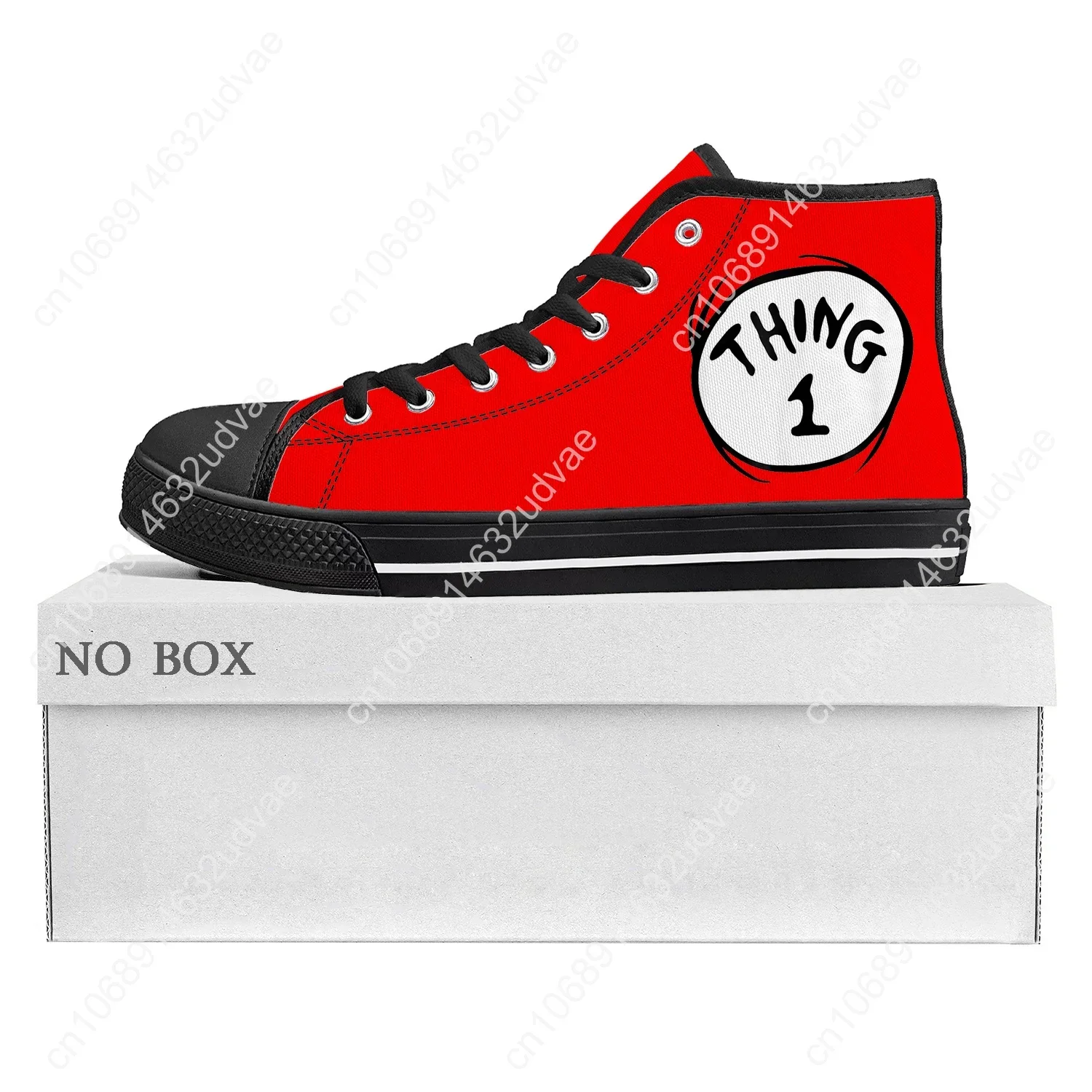Thing 1 Thing 2 Red Dr Seuss High Top Sneakers Mens Womens Teenager Canvas Sneaker High Quality Casual Couple Shoes Custom Shoe