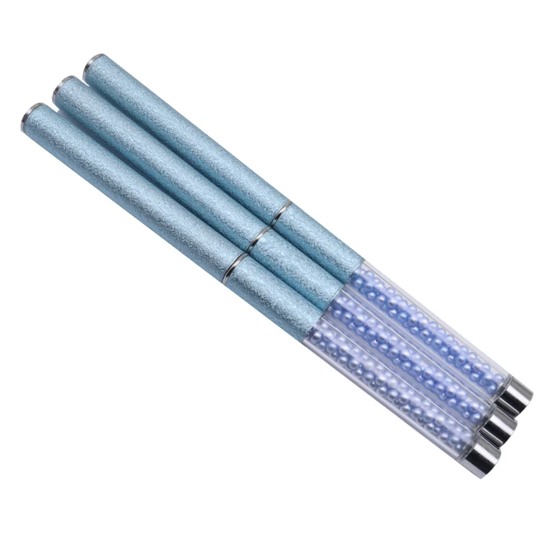 Penna per Manicure con strass blu accessori per unghie pennello per strumenti penna per terapia della luce francese penna per pittura forniture per unghie per professionisti