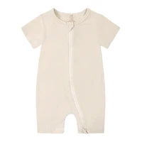 0-24M Bamboo Fiber Baby Romper Toddler Clothing Jumpsuit Clothes Short Sleeve Infant Pajamas Onesies Solid Bodysuit For Newborn 4