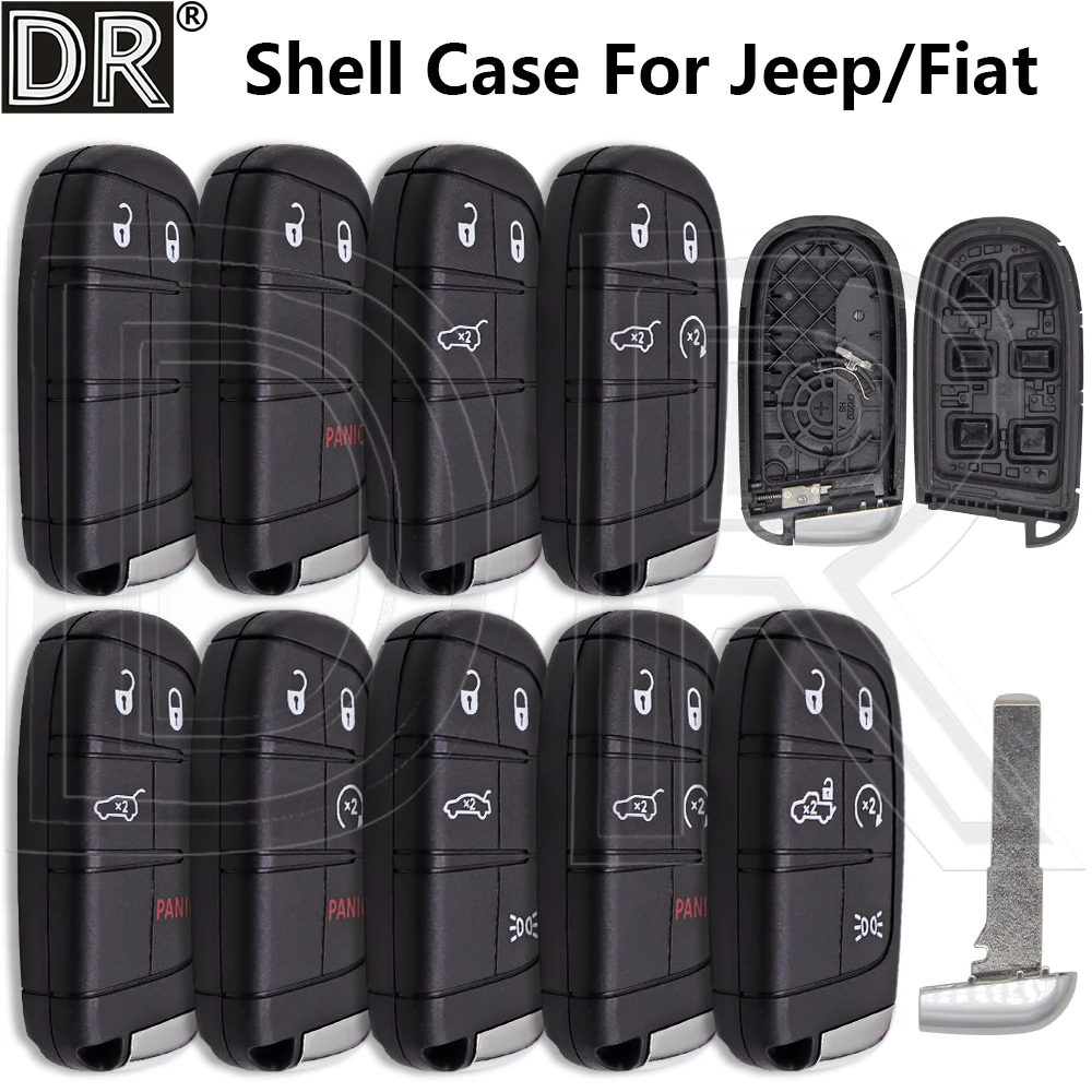 Great Replacement Car Remote Key Shell Case Housing For Jeep Compass Renegade Dodge Fiat 500 500X 500L