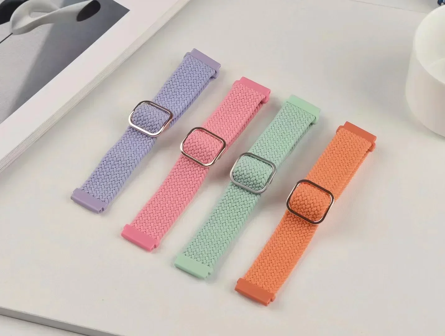 Braided Solo Loop 22mm Nylon Wristband Bracelet Strap