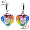 FC Jewelry 925 Silver Autism Awareness Color Puzzle Piece Heart Bead Fit Original Pan Charms Bracelet For Women Berloque 2022 2