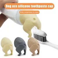 Pooping Dog Butt Toothpaste Topper Universal Easy to Install Funny Toothpaste Dispenser Cap Bathroom Decor Accessory 1