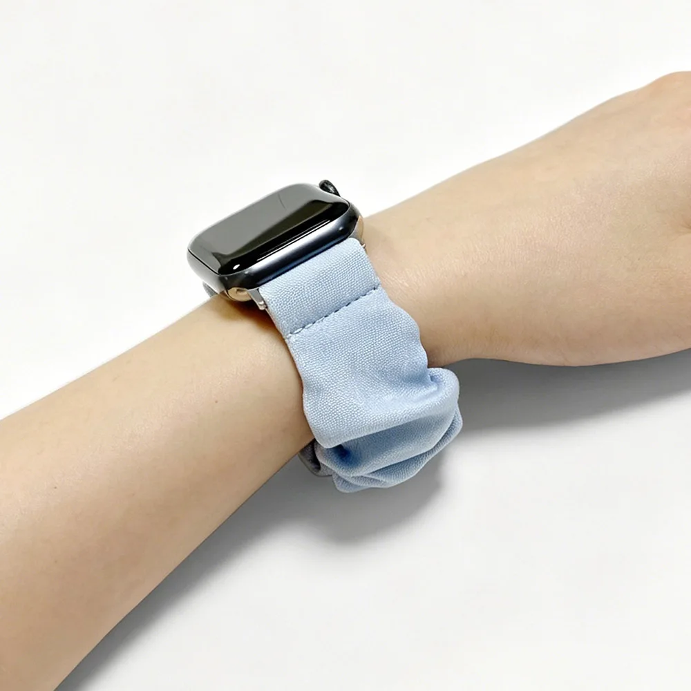 Denim Fabric Scrunchie Bracelet Strap