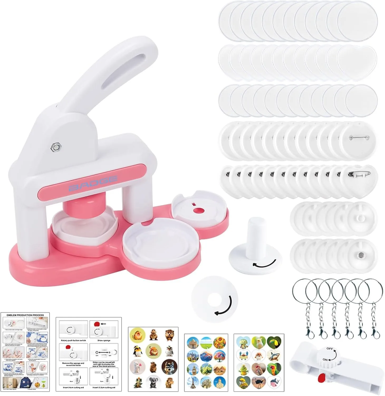 Badge Maker for Kids, DIY Pin Button Badge Maker Machine, Portable Press Machine