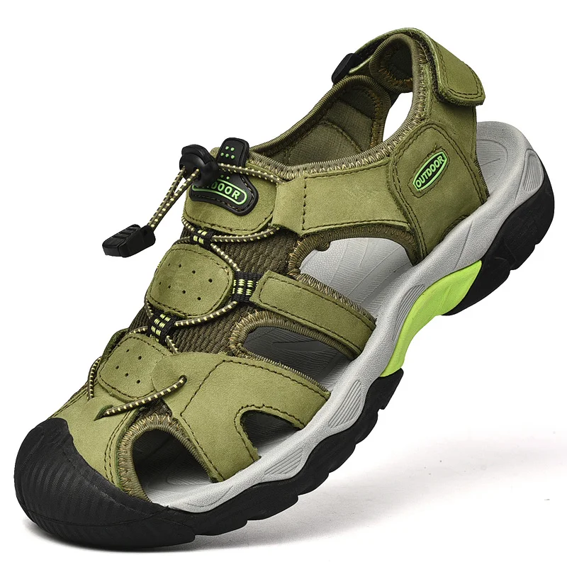 

New Fashion Summer Men Sandals Casual Shoes Non-slip Water Trekking Outdoor Beach Sneaker Slippers Roman Hiking Climbing Leather