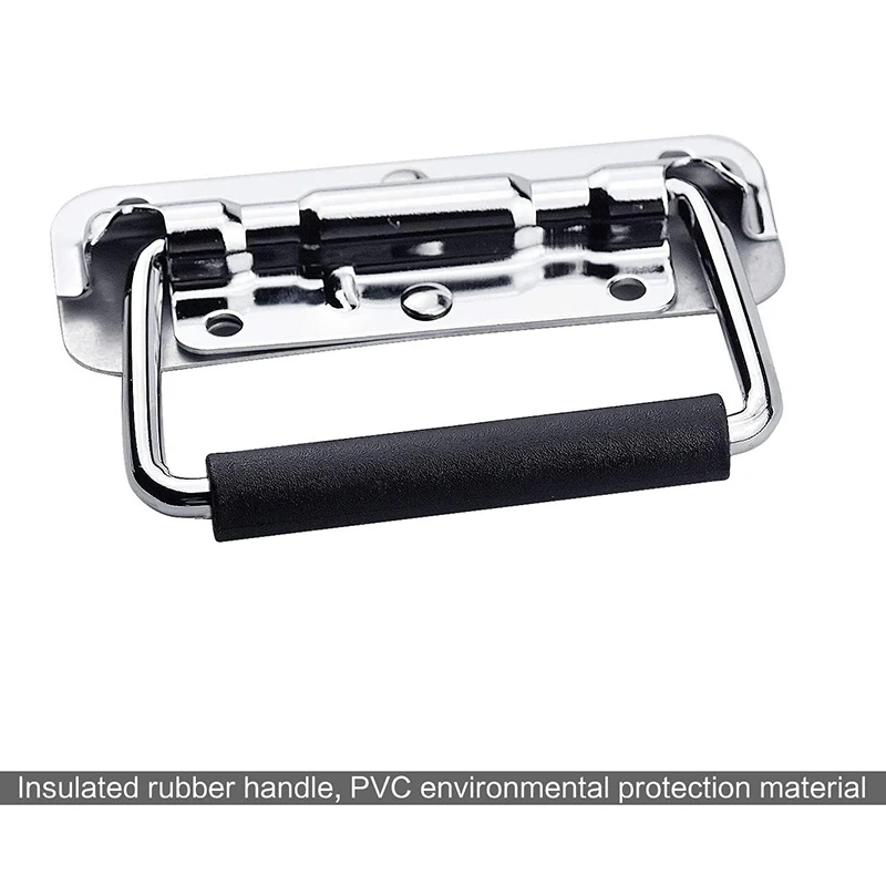 2Pcs 304 Stainless Steel Spring Handle Prop Box Tool Aluminum Box Handle Activity Folding Industrial furniture handles kitchen door handles