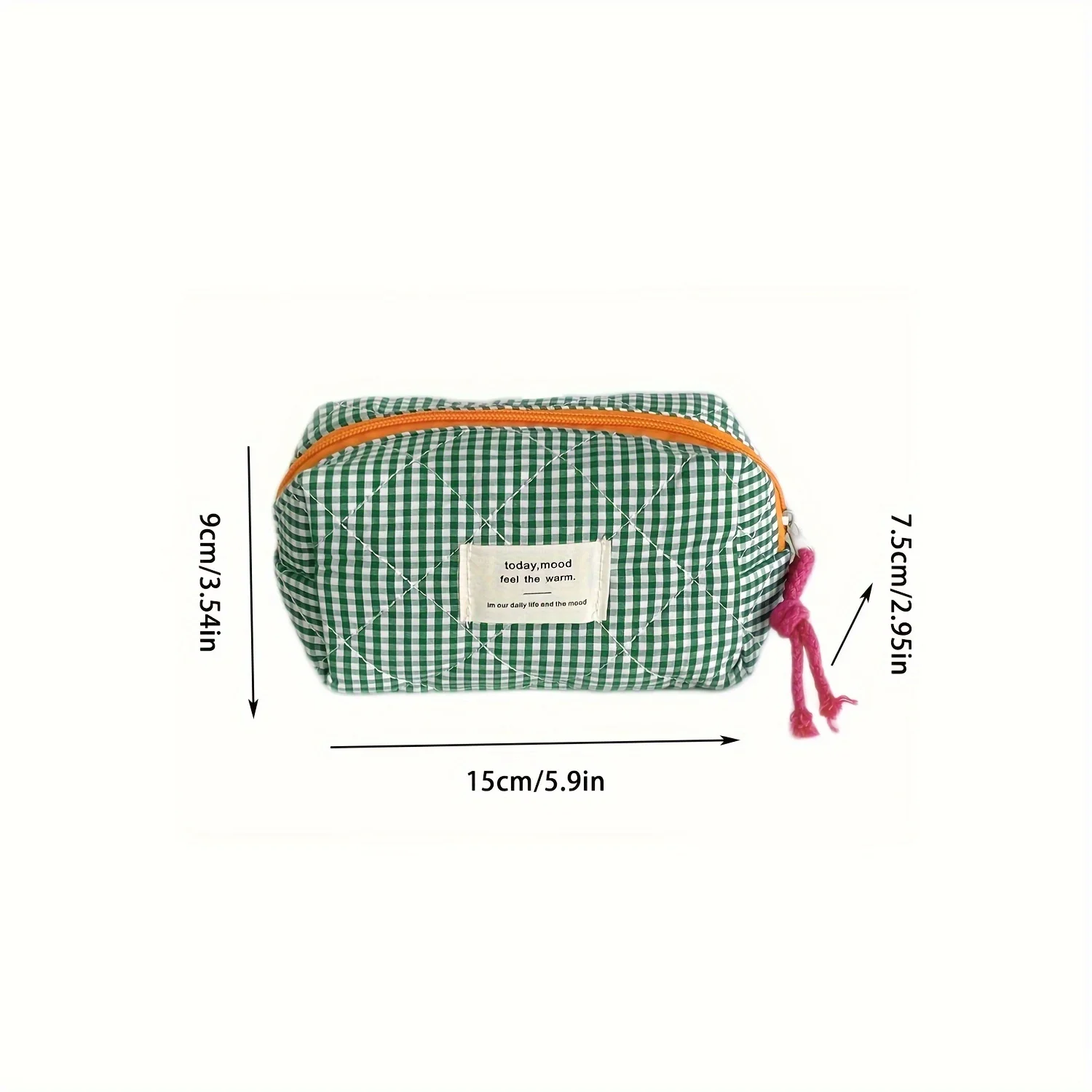 1pc Vintage Plaid Cotton Cosmetic Bag Casual Style Lightweight with Random Print Design  Portable Travel Organizer Pouch 2