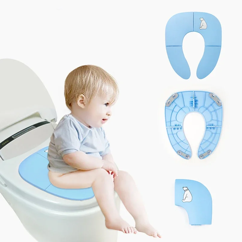 Baby Travel Folding Potty Seat toddler portable Toilet Training seat children urinal cushion children pot chair pad /mat 2