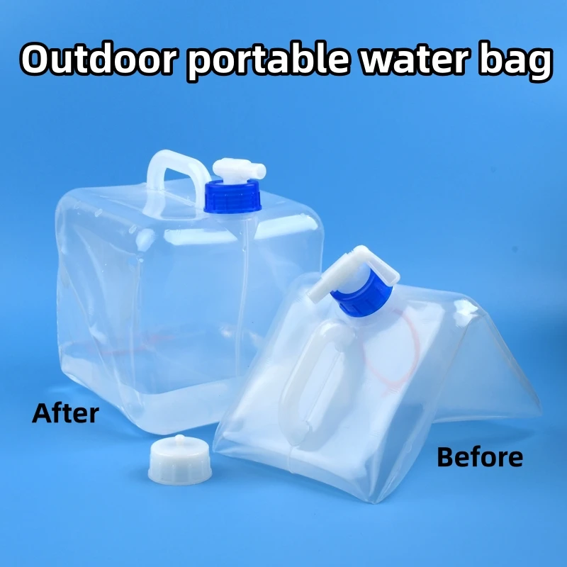 

15L PE Folding Water Storage Bag Outdoor Camping Portable Water Tank Large Capacity Folding Bucket Mountaineering Travel Sports