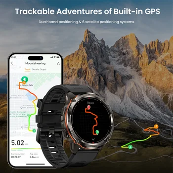 KOSPET TANK T3 Ultra 2 GPS Smart Watch for Men Bluetooth Call 5ATM IP69K Waterproof Men's Watch Stainless Steel Health Monitor 2