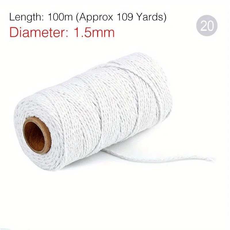Natural Cotton & Jute Twine for Gift Wrapping, Baking, Crafts, and Gardening
