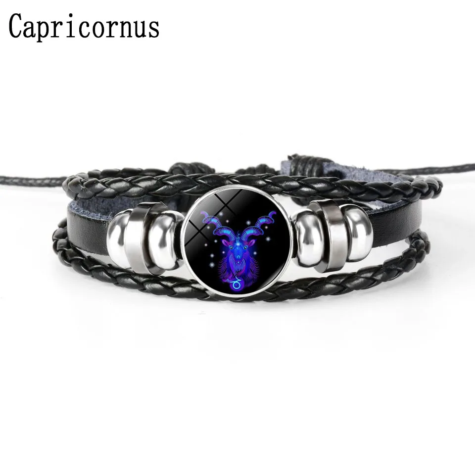 HUIANGLIYG Bracciale In Pelle Con Costellazione Zodiacale Da - Foto 12