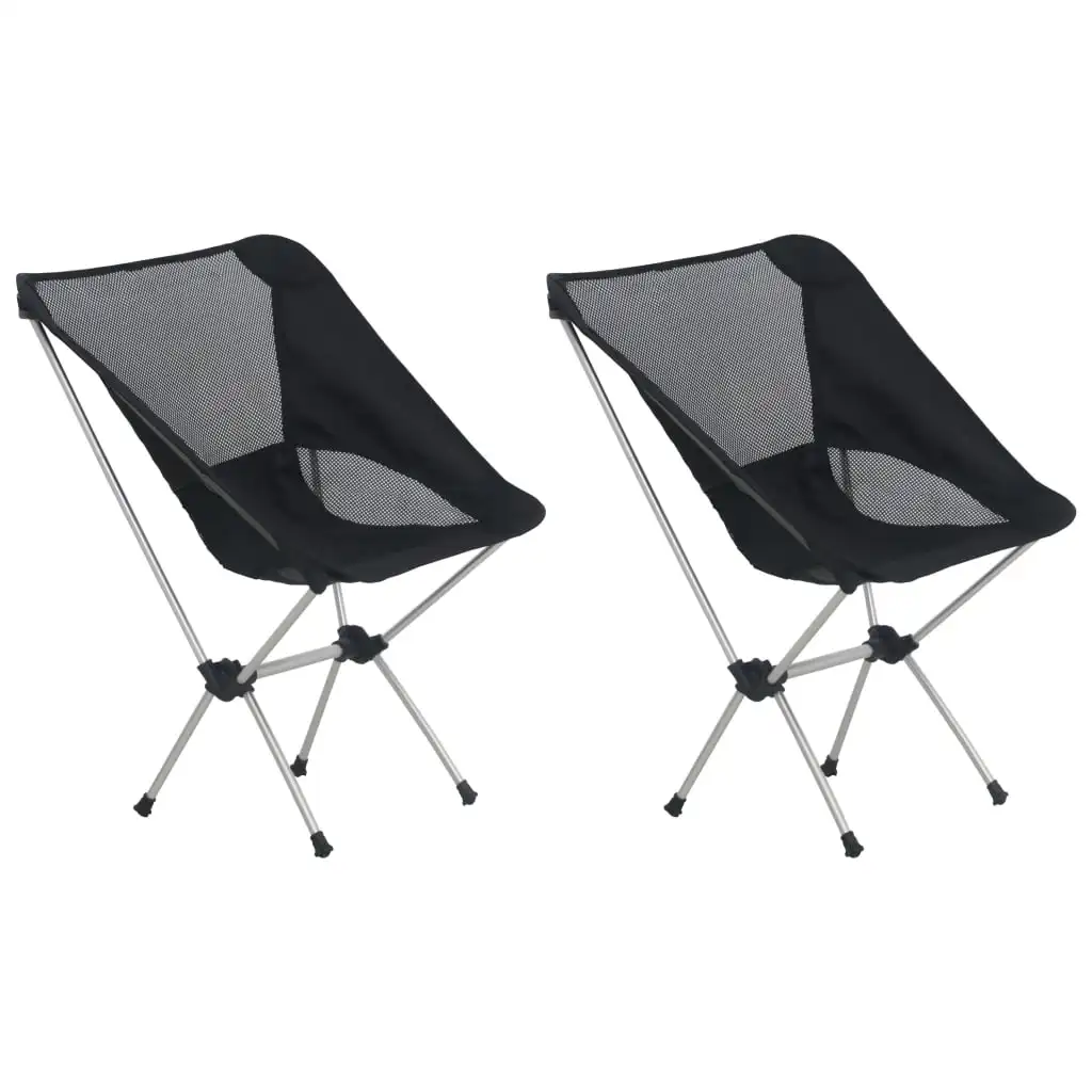Lot 2 chaises camping pliantes avec sac aluminium léger pour pêche, chasse et voyage