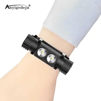 LED 화이트 휴대용 라이트 손목 조명 스트랩, 야간 사이클링 러닝 낚시 램프, 손목 밴드 팔찌, C 타입 손목 램프 손전등, L2