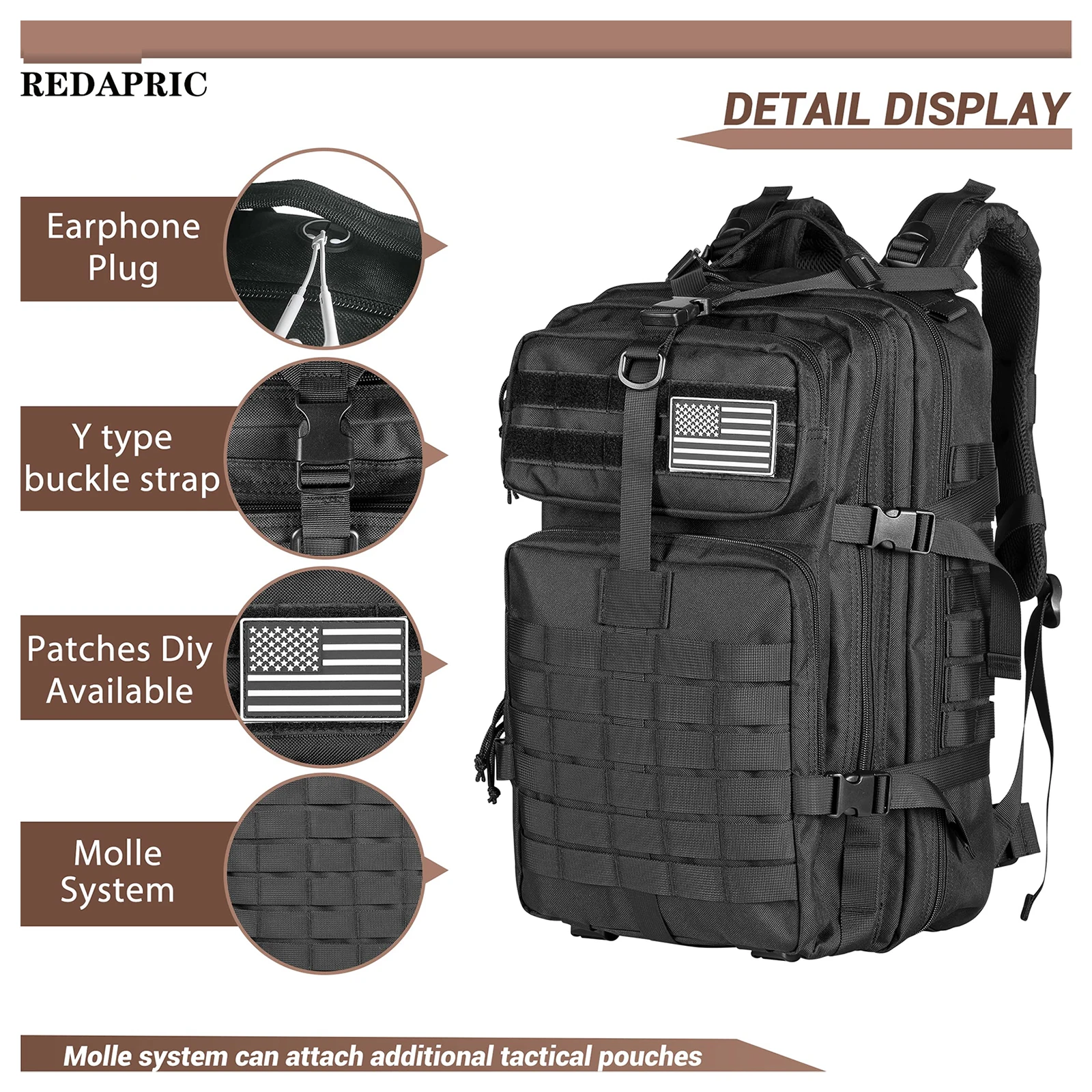 Waterproof 45L Tactical Backpack for Camping Hiking