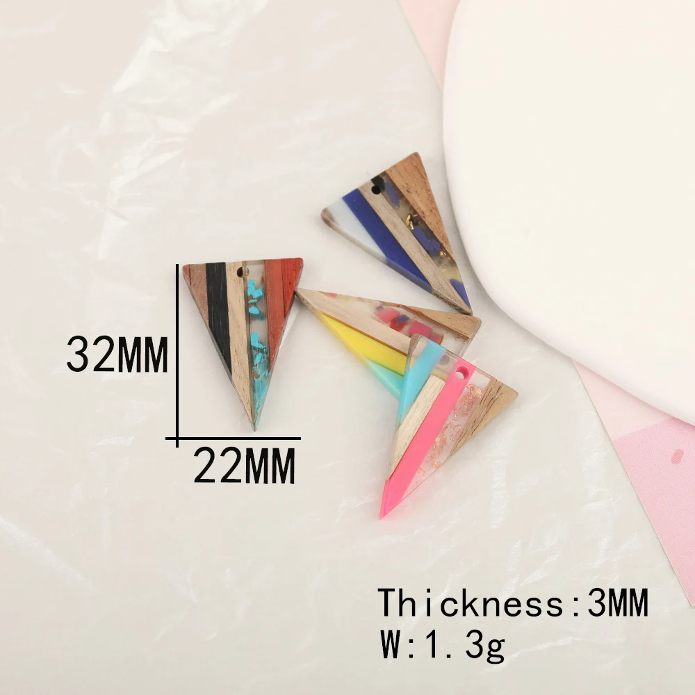 Cordial Design 40Pcs 22*32MM Jewelry Accessories/Natural Wood&Resin/Triangle Shape/Jewelry Findings&Components/Hand Made Charms - cordial