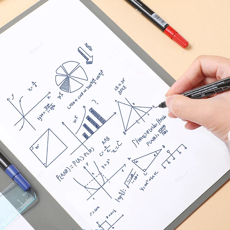 화이트 보드 A5 휴대용 매직 재사용 가능한 화이트 보드 노트북 주간 플래너 펜 지우기 응고가있는 세련된 사무실 노트북