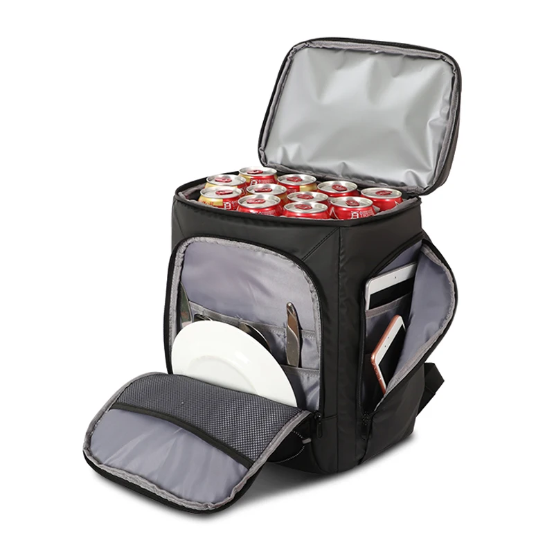Large Refrigerator Bag 23L Leather Film 30 Cans Insulated Backpack for Travel Beach Ice Beer Thermal Insulation Bag Denuoniss