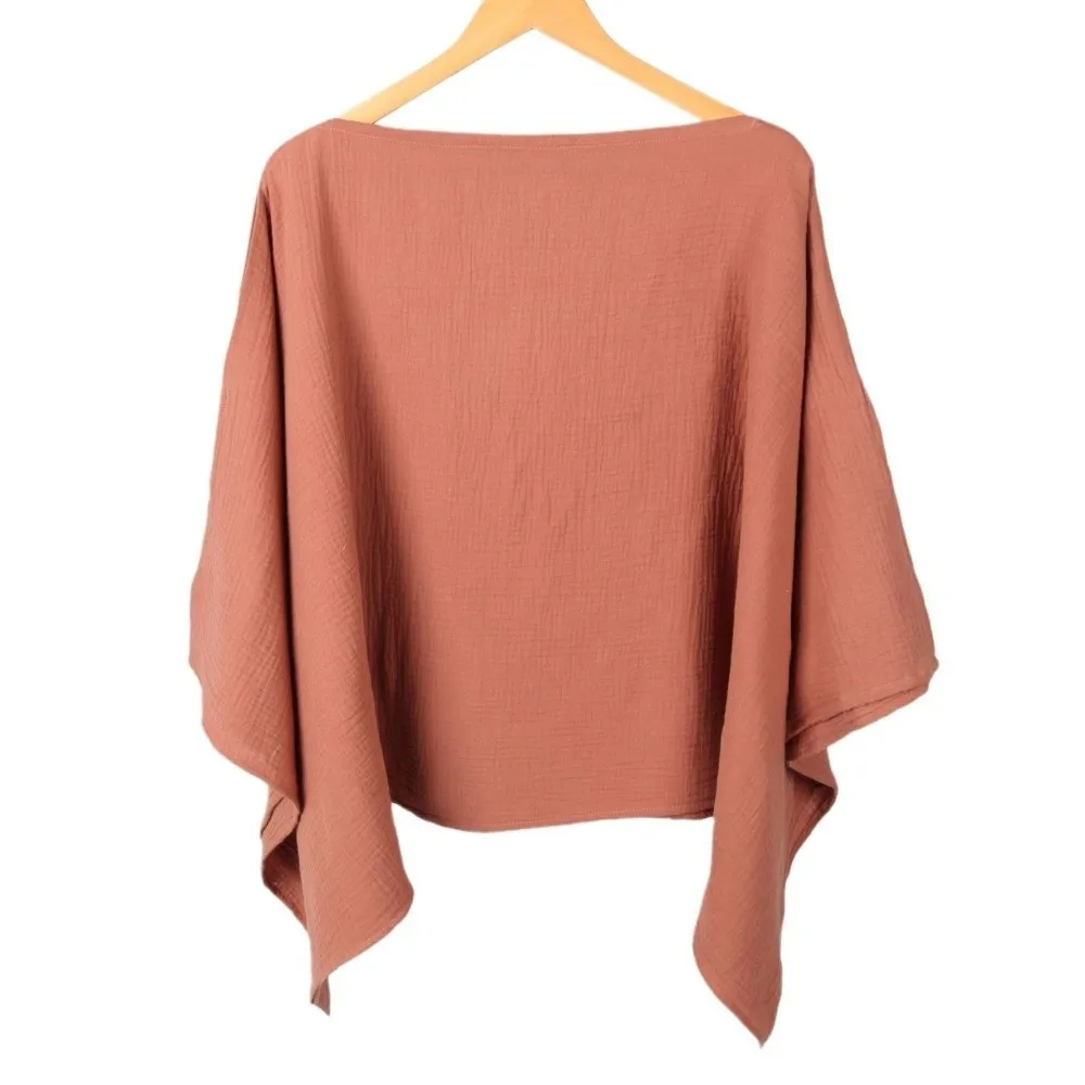 Solid Color Maternal Nursing Covers 2 in 1 Comfortable Feeding Clothes Breathable Stroller Blanket Mother's Nursing Scarf