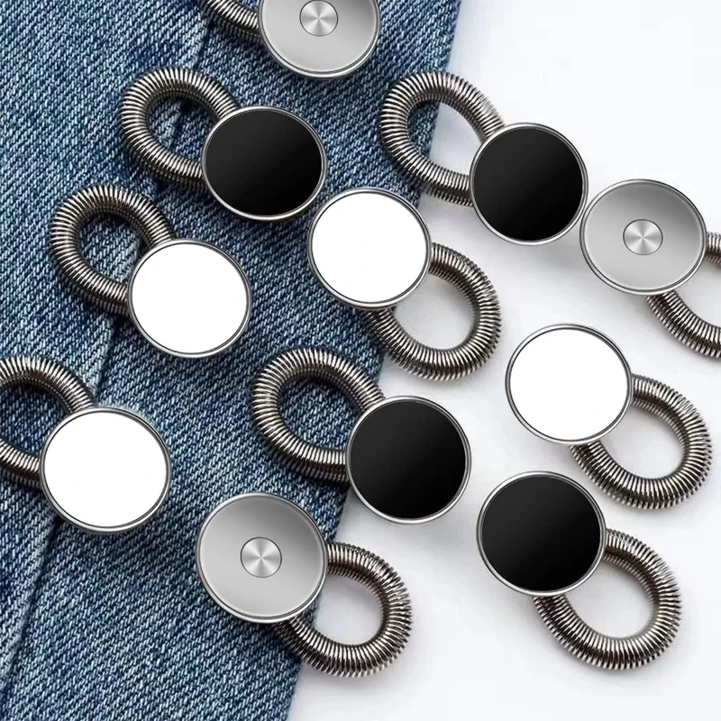 12pcs Collar Extension Piece Metal Button Jeans Pants Waistband Elastic Shirt Set Tie Neck Expander Extension Buckle Accessories 2