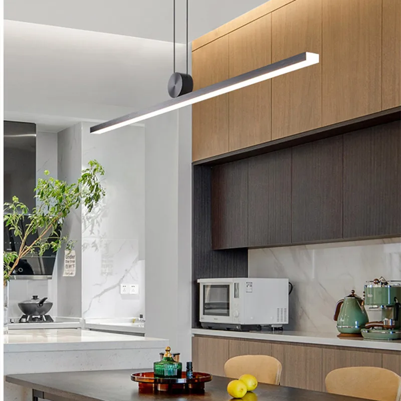 Modern Minimalist Led Ceiling Chandelier Dimmable for Table Dining Room Kitchen Island Office Pendant Lights Lusters Luminaires