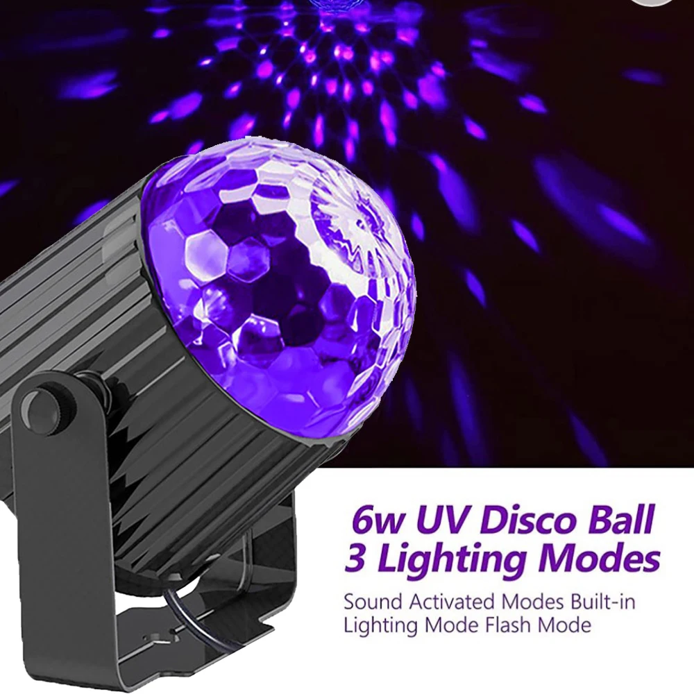 6W Led Uv Light Per Dark Party Disco Ball Con 7 Modalità Stage Par Light Per Uv Party Decorazioni Di Halloween Festa Di Compleanno Dj Bar