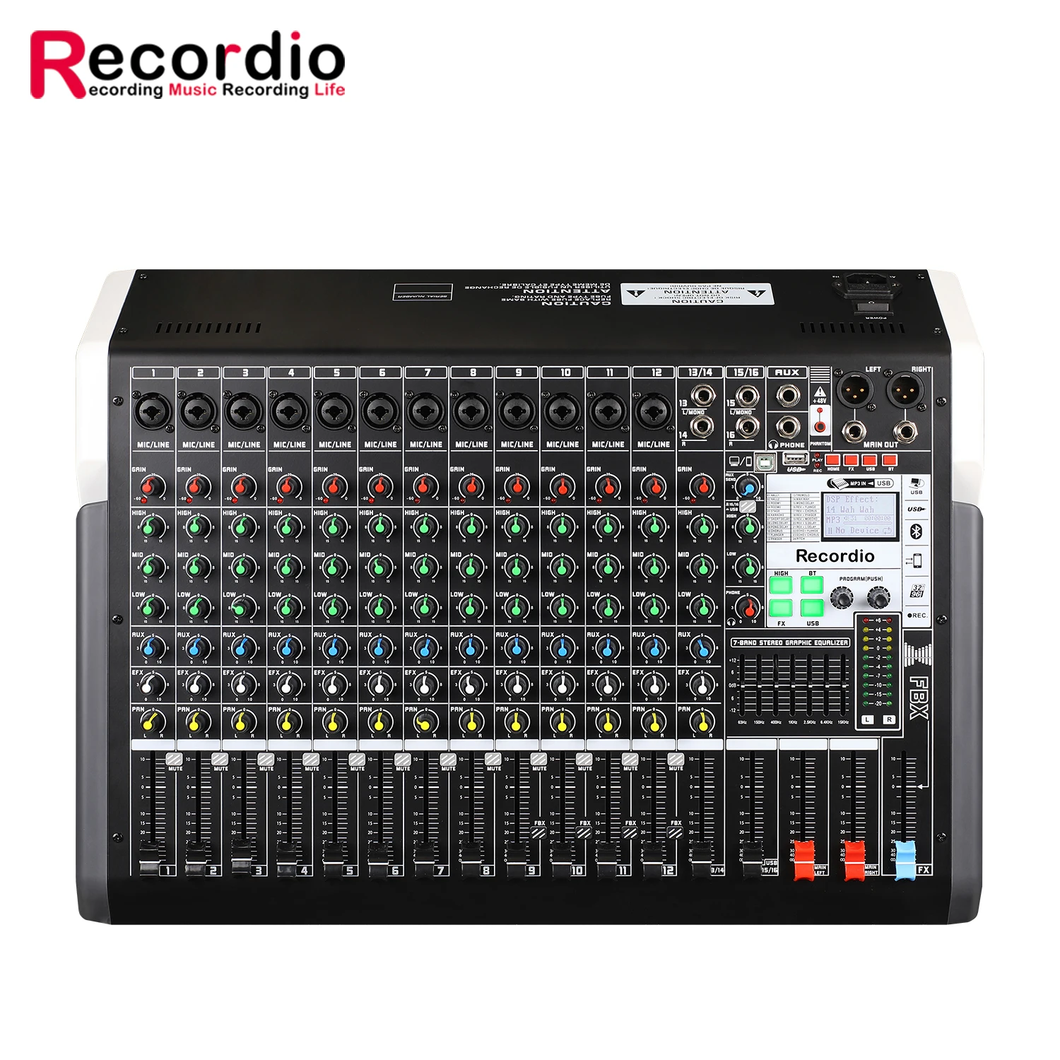 

GAX-TXS16 Wholesale Sound Mixer Digital Sound Professional Mixer Audio Dj Mixer With 24 DSP 7-band Equalizer BT USB MP3