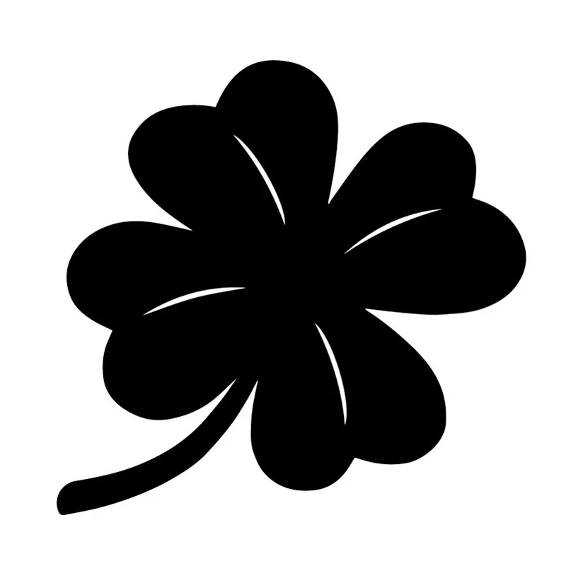 

4 Leaf Clover Lucky Creative Decals High Quality Car Decoration Decals Personalized Pvc Waterproof Decals Black/white, 15cm*15cm