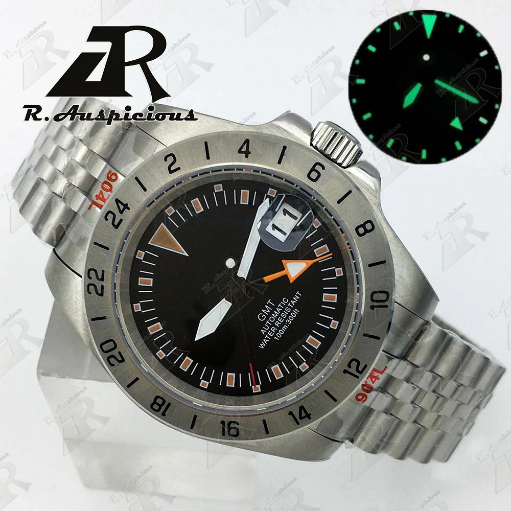40Mm Gmt Nh34 Dg3804 Movimento Automatico Meccanico Impermeabile Orologio Da Uomo Vetro Zaffiro 3 O 'Clock Crown Date Jubilee Bracciale