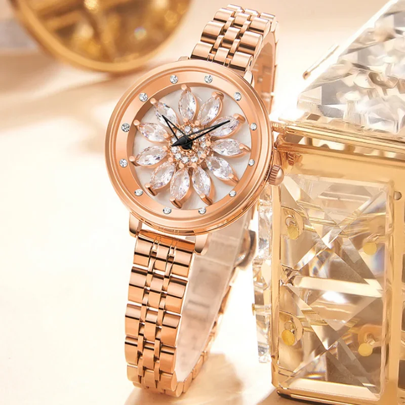 

Women's Watches Light Luxury Niche Hollow Out Watches Diamond Inlaid Leather Women's Watches Luck Watch Women's Leather Watch