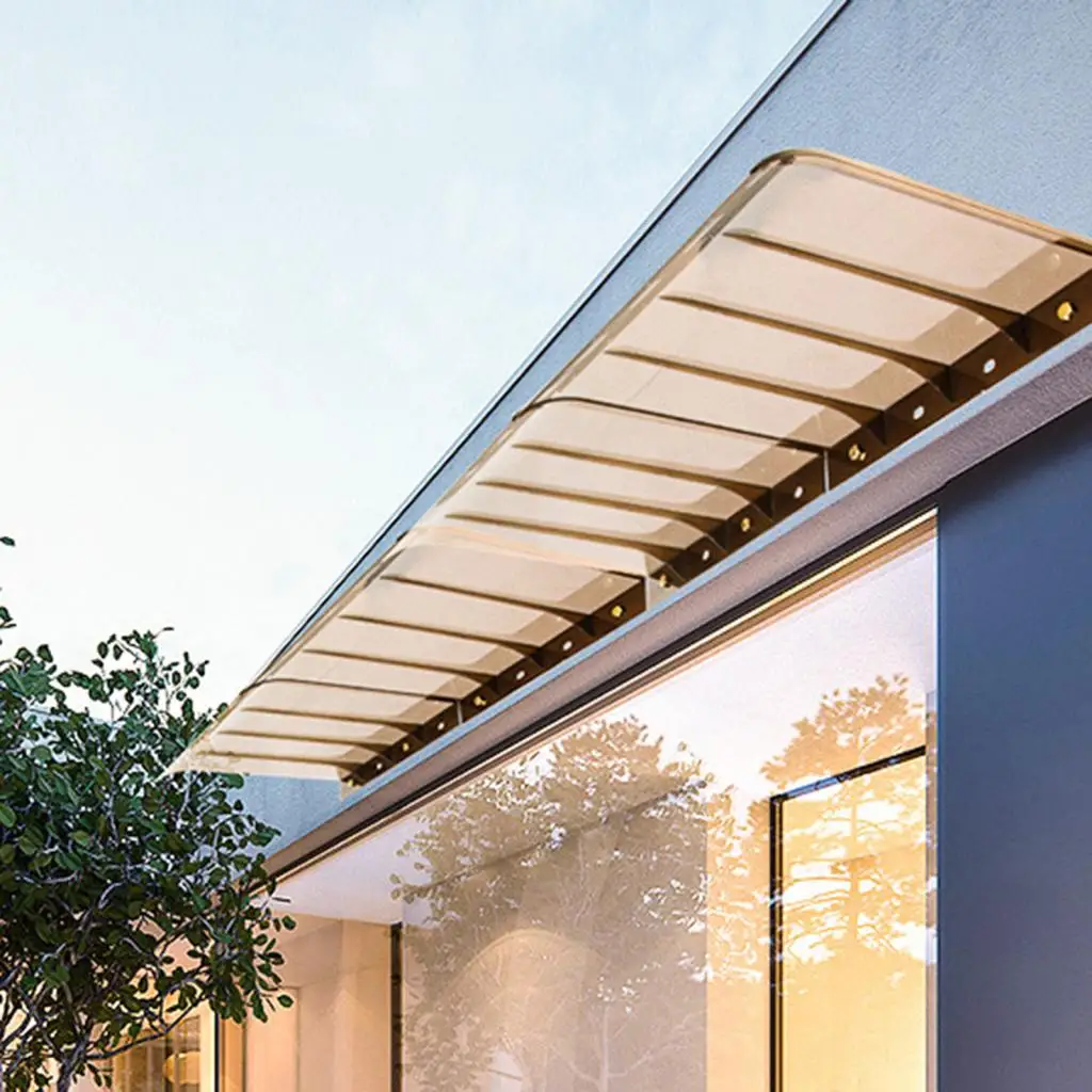 Entry Door Window Awning Exterior Clear Sun Shetter Front Door Canopy No Brackets Porch Awning for Outside Sunlight