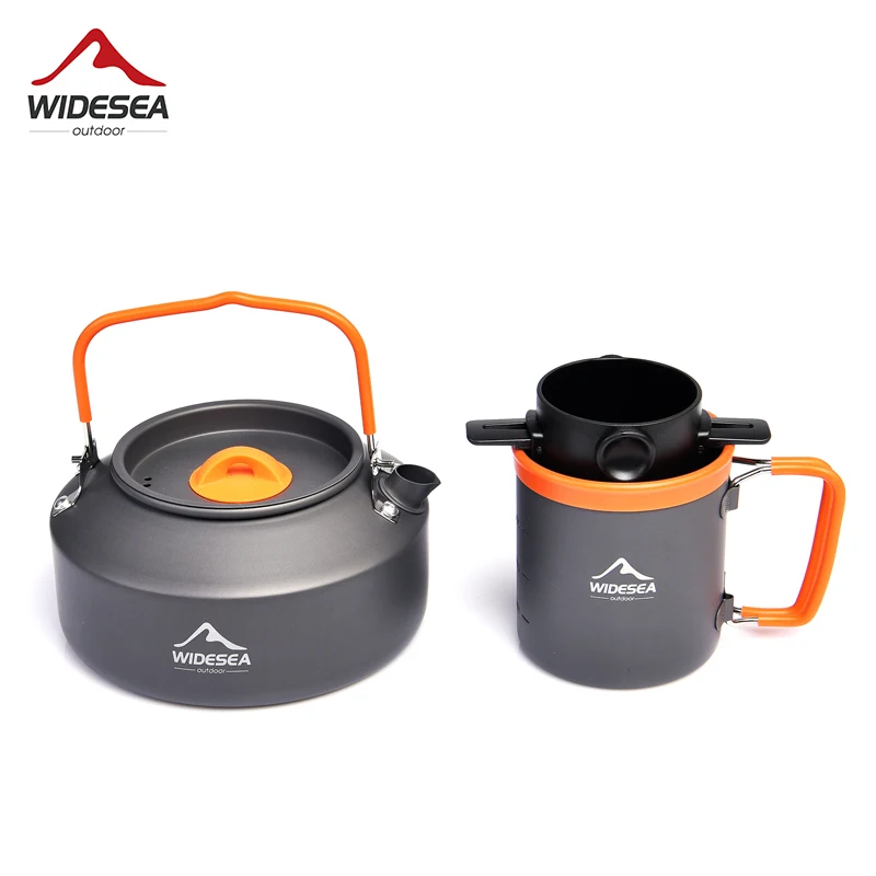 

Widesea Camping Coffee Cookware Set Outdoor Tableware Equipment Mug Kettle Pot Cooking Teapot Filter Rack Cup Cauldron Tourism