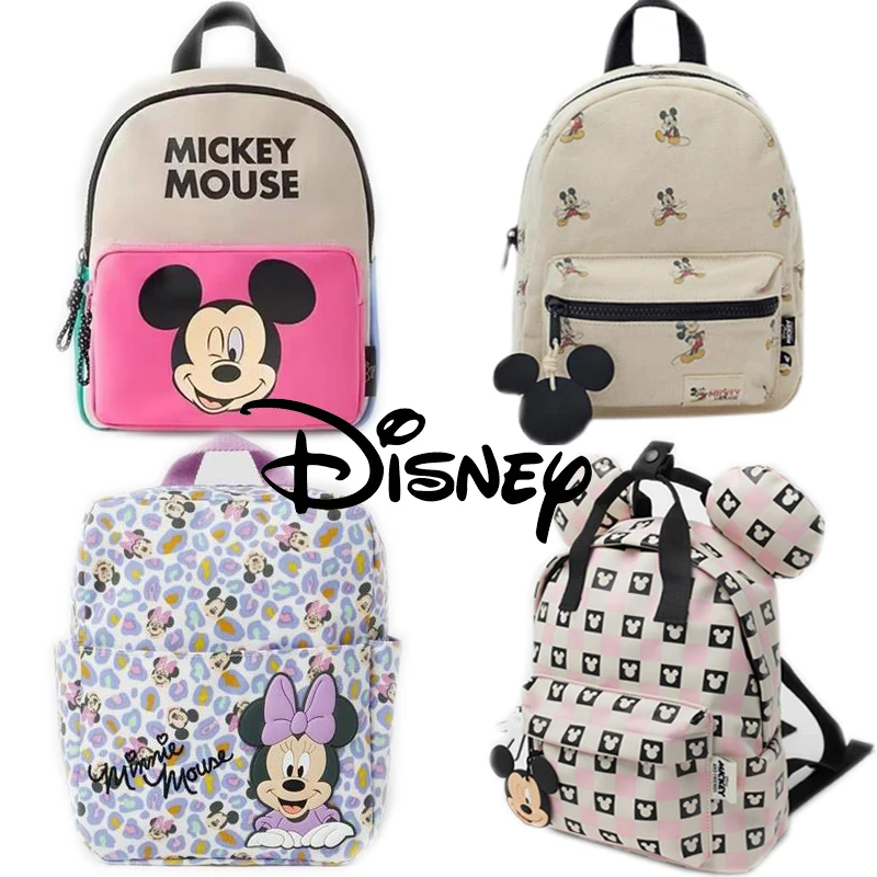 Mochila de dibujos animados de Disney para mujer, patrón de Mickey Mouse, Pato Donald, bolsas escolares para estudiantes, mochila de gran capacidad, bolsas de mano para niñas