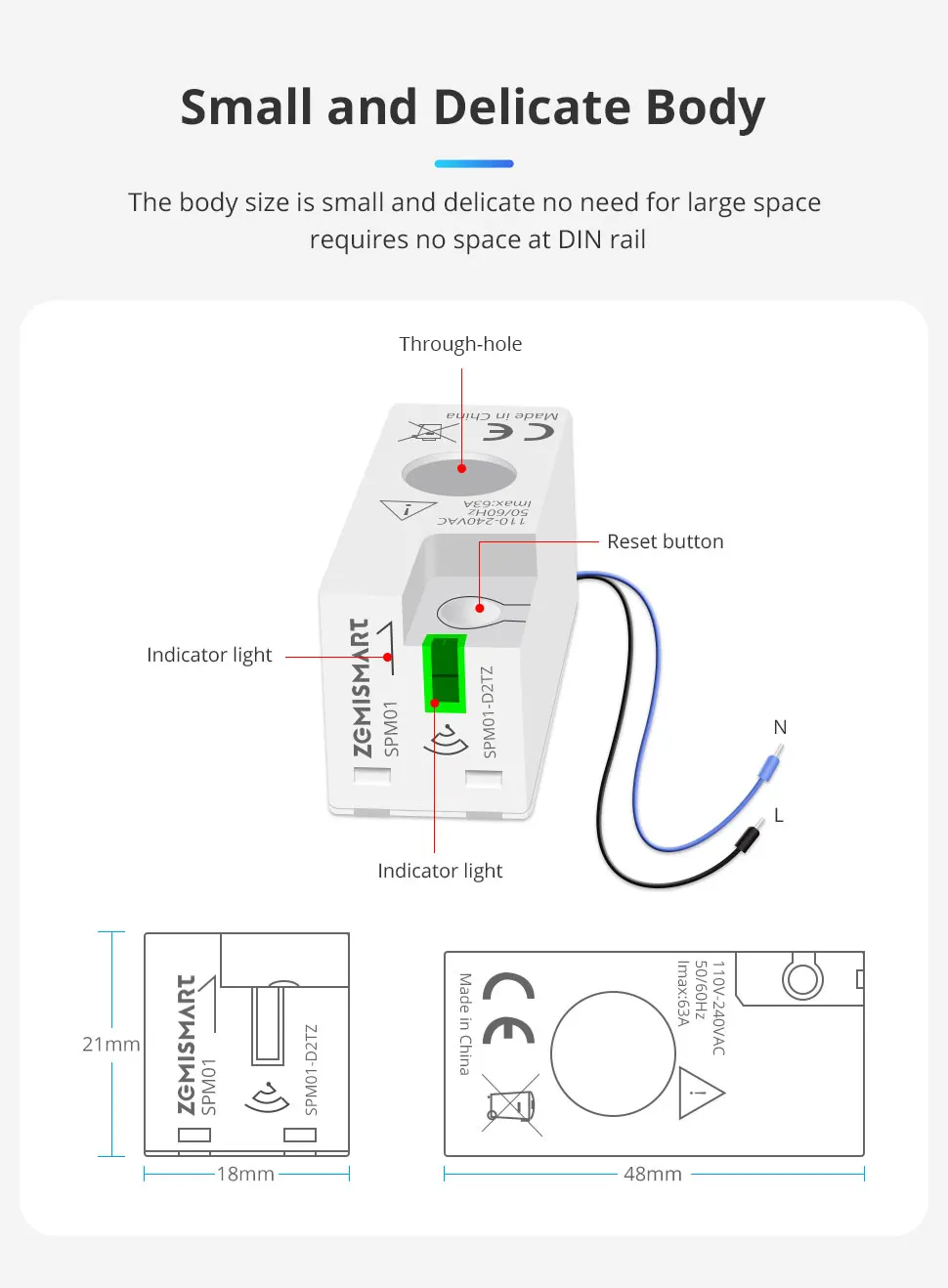 Zigbee WiFi Energy Meter Smart Power Consumption Monitor Work with Tuya Smart Li