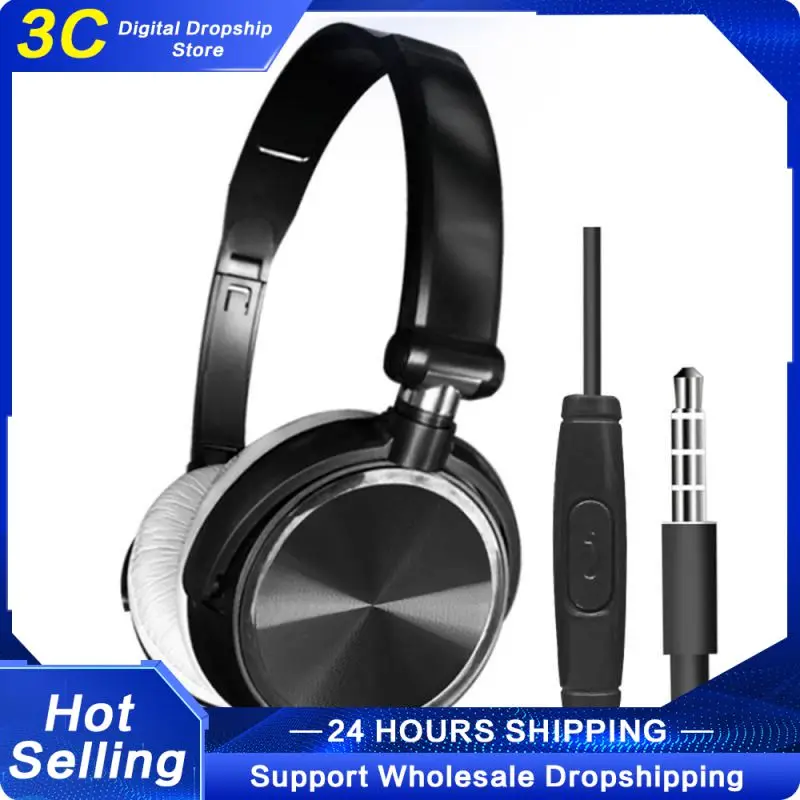 3.5mm Gaming Headset Earphone Overear Wired Noise Cancelling Headphone With Microphone For