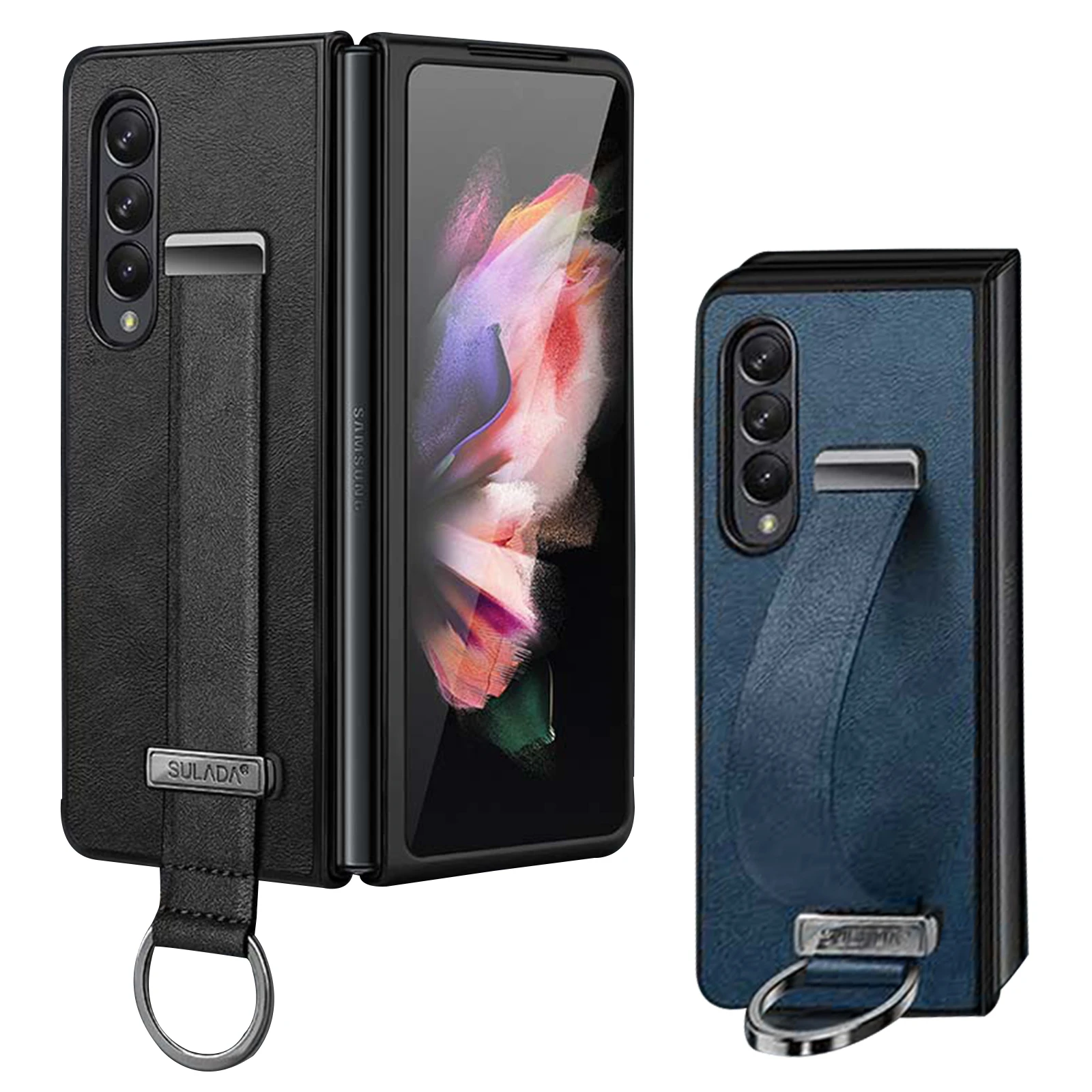 Slim Leather Case For Samsung Galaxy Z Fold 3 With Retractable