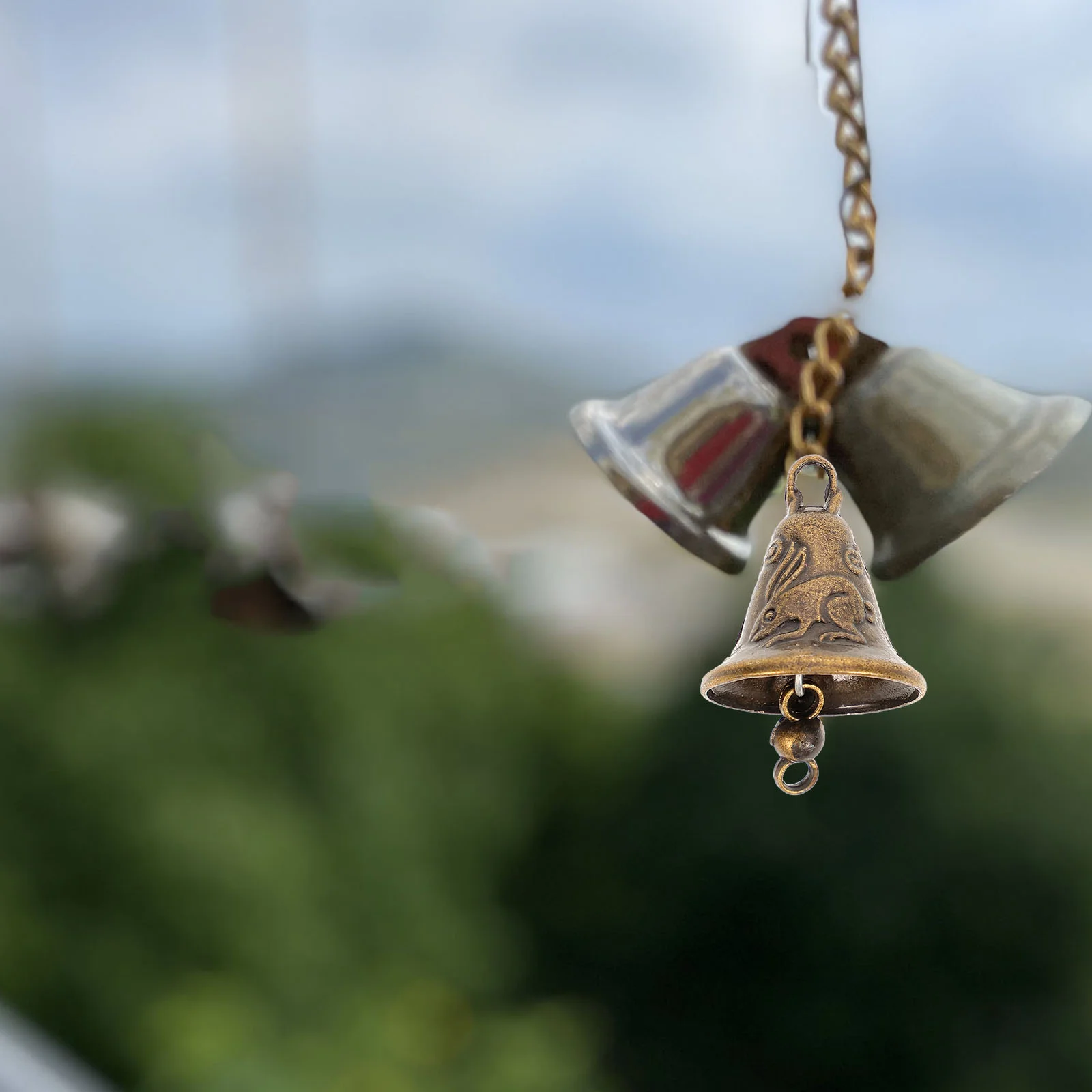 

Metal Antique Bell Feng Shui Metal Wind Chime Fortune Jingle Bell Keychain Pendants Festival Party Christmas Decoration
