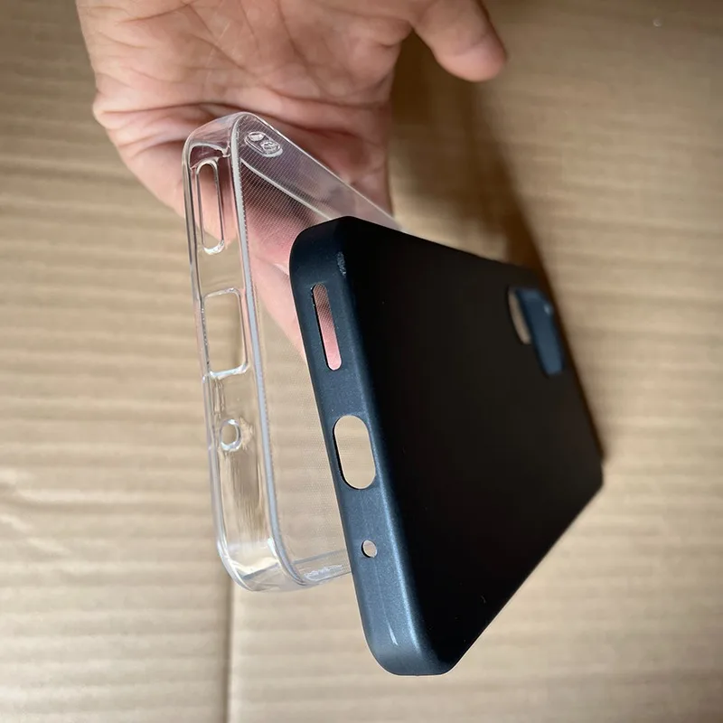 Transparent TPU and Frosted Black Silicone Phone Case Duo - Soft Shell Protective Cover